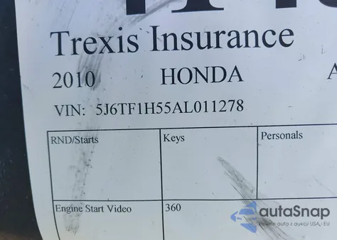 2010 Honda Accord Crosstour Ex-L from USA, damaged, VIN 5J6TF1H55AL011278